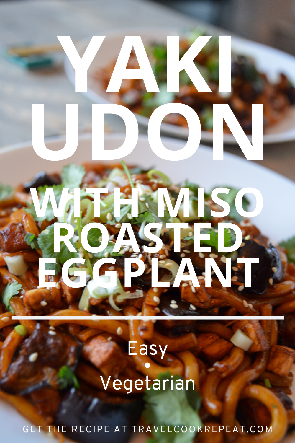 Udon Noodles with Miso Roasted Eggplant (Yaki Udon)