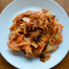 Gochujang fried rice with kimchi on a plate