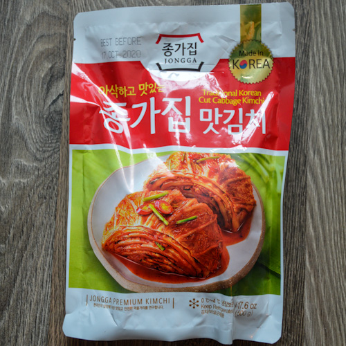 Bag of our favorite kimchi - Jongga brand