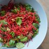 A bowl of beet salad with maple lime dressing (and spinach and walnuts!)