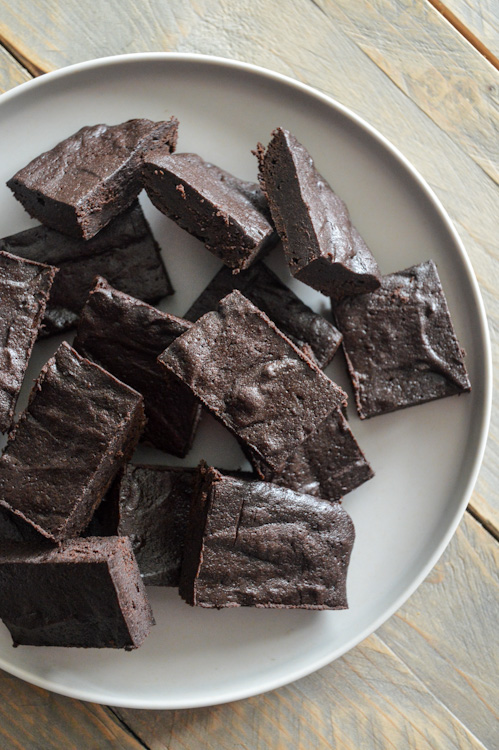 Plate of bourbon maple brownies